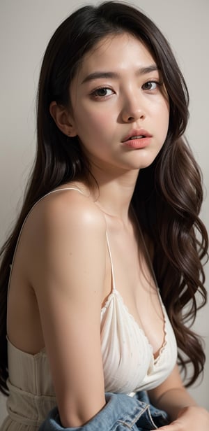 same face girl name aria, round face, very tan asian girl, Instagram influencer, black long hair, glossy juicy lips, brown eyes cute, 18-year-old girl,photorealistic,portrait,Extremely Realistic