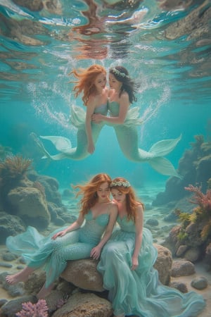 _Twinning Under the Sea and On Land_

Capture a whimsical scene featuring identical twin sisters as Ariel from The Little Mermaid.

_Scene:_

- Split-setting: underwater (oceanic background, coral, seaweed) and on land (coastal rocks, beach)
- Soft, dreamy lighting with pastel colors

_Characters:_

- Mermaid Ariel (one twin): shimmering tail, seashells, flowing locks
- Human Ariel (other twin): flowing gown, ocean-inspired accessories

_Action:_

- Twins posing together, mirroring each other's movements
- Mermaid Ariel emerging from the water or sitting on rocks
- Human Ariel standing or sitting beside her twin

_Mood:_

- Enchanting, mystical atmosphere
- Sisterly love and connection
- Whimsical, fantastical feel

_Style:_

- Inspired by Disney's The Little Mermaid
- Soft focus, ethereal textures
- Emphasis on twin bond and contrasting environments

_Inspiration:_

- Hans Christian Andersen's classic tale
- Disney's animated film
- Underwater and coastal photography,

SamSam, Samira, Samiya