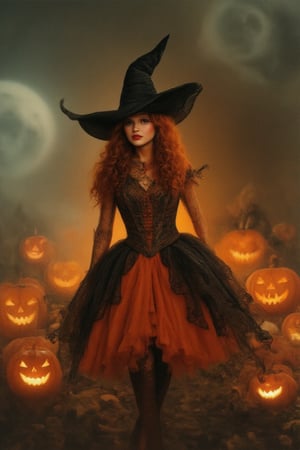 Halloween witch, adorable and friendly witch
