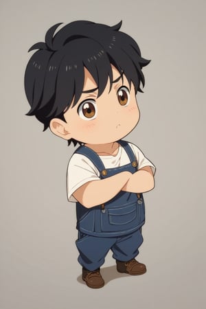 score_9, score_8_up, score_7_up, masterpiece, best quality, best aesthetic, perfect anatomy, perfect proportions, high_resolution, uncensored, 1boy, full body,chibi,chibi style, more detail XL, eiji okumura, black hair, brown eyes