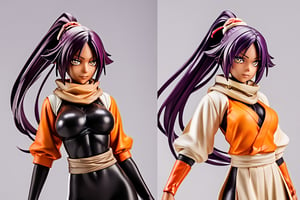 score_9,score_8_up,score_7_up,score_6_up,score_5_up,score_4_up, 

ShihouinYoruichi, dark-skinned female

Default Outfit (orange one):

YoruichiDefault, dark-skinned female, dark-skinned female, long hair, high ponytail, hair tie, scarf, orange shirt, arm warmers, sash, black bodysuit