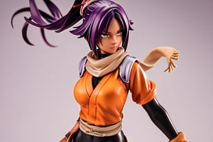 score_9,score_8_up,score_7_up,score_6_up,score_5_up,score_4_up, 

ShihouinYoruichi, dark-skinned female

Default Outfit (orange one):

YoruichiDefault, dark-skinned female, dark-skinned female, long hair, high ponytail, hair tie, scarf, orange shirt, arm warmers, sash, black bodysuit