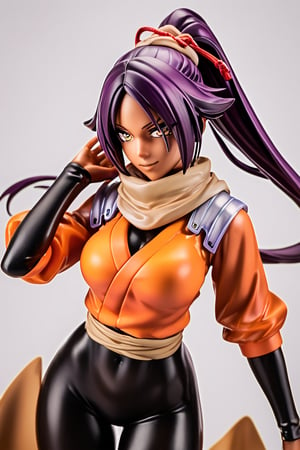 score_9,score_8_up,score_7_up,score_6_up,score_5_up,score_4_up, 

ShihouinYoruichi, dark-skinned female

Default Outfit (orange one):

YoruichiDefault, dark-skinned female, dark-skinned female, long hair, high ponytail, hair tie, scarf, orange shirt, arm warmers, sash, black bodysuit