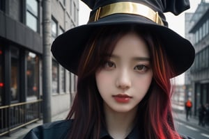Red eyes, evil, golden, shiny, gold hair,High detailed ,midjourney,perfecteyes,Color magic,urban techwear,hmochako,better witch,witch, witch,Long hair,free style,horror (theme),Multiple people,YAMATO