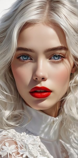 masterpiece, high quality, realistic aesthetic photo ,(HDR:1.2), pore and detailed, intricate detailed, graceful and beautiful textures, RAW photo, 16K, sharp forcus, white background, (white-color art poster:1.4)
beautiful face girl, white hair, detailed cool face, eye shadow, red-lips, white fair skin,