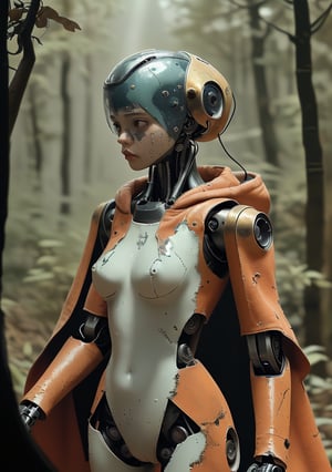 (raw gritty nature photograph),
a young ebony and brass robotic girl, damaged and sparking, left laying at garbage disposal,(pouting face:1.2),
thick penetrating forest vines,
(ripped torn clothing),fur cloak,leather Aviator helmet, blue bioluminescent fluid, (cameltoe:1.2),
Polaroid film,Wide Angle Lens,Side Light,Low light,
(hyper realistic:1.2),(highly detailed shadows:1.2),subsurface scattering,god rays,bokeh,robot,parts,mecha
solo,