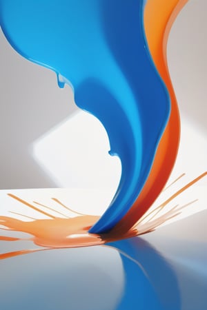Amazingly devine thought   , digital art, orange, blue, white, painting title formless, splash detailed, surreal dramatic lighting shadow (lofi, analog)
