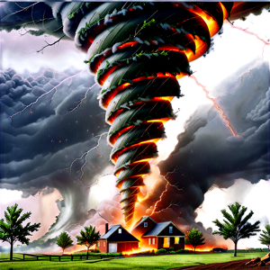 realistic image of a tornado ravaging a random landscape, (details:4.0), dark lighting,ral-embrglt