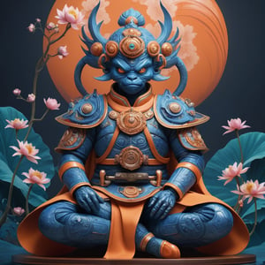 a beautiful rendition of astronaut,insanely detailed and intricate,Ásia traditional ratio,hypermaximalist,matte,cinematic,James  froud,ross tran,,LuxTechAI ,,monster ,TransformersStyle 
Budha lotus pose barong goodness good  icon  samurai peony  Sakura
Garuda humongous  blue marine orange colours