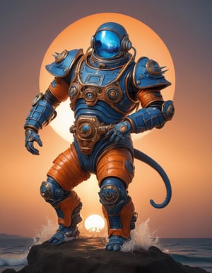 a beautiful rendition of astronaut,insanely detailed and intricate,copper  ratio,hypermaximalist,matte,cinematic,James  froud,ross tran,,LuxTechAI ,,monster ,TransformersStyle 
Budha lotus pose barong goodness good  icon  samurai blue marine orange sun set
