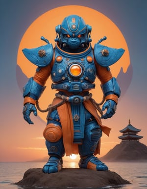 a beautiful rendition of astronaut,insanely detailed and intricate,copper  ratio,hypermaximalist,matte,cinematic,James  froud,ross tran,,LuxTechAI ,,monster ,TransformersStyle 
Budha lotus pose barong goodness good  icon  samurai blue marine orange sun set temple 

