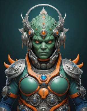 a beautiful rendition of astronaut,insanely detailed and intricate]silver   ratio,hypermaximalist,matte,cinematic,James  froud,ross tran,,LuxTechAI ,,monster ,TransformersStyle 
Budha lotus pose barong goodness good  icon  samurai green orange blue marine 