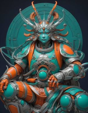 a beautiful rendition of astronaut,insanely detailed and intricate]silver   ratio,hypermaximalist,matte,cinematic,James  froud,ross tran,,LuxTechAI ,,monster ,TransformersStyle 
Budha lotus pose barong goodness good  icon  samurai green orange blue marine 