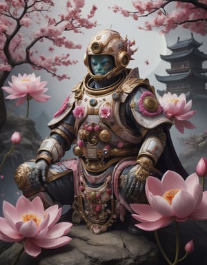 a beautiful rendition of astronaut,insanely detailed and intricate,Ásia traditional ratio,hypermaximalist,matte,cinematic,James  froud,ross tran,,LuxTechAI ,,monster ,TransformersStyle 
Budha lotus pose barong goodness good  icon  samurai peony  
Garuda humongous Sakura cherry balsam 