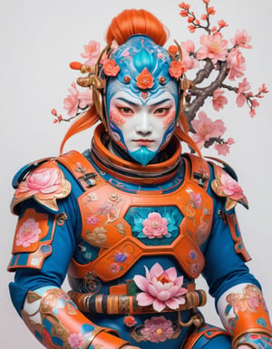 a beautiful rendition of astronaut,insanely detailed and intricate,Ásia traditional ratio,hypermaximalist,matte,cinematic,James  froud,ross tran,,LuxTechAI ,TransformersStyle 
Budha lotus pose barong goodness good  icon  samurai peony  Sakura
Garuda humongous  blue marine orange colours 
 Tattoo Japanese stile koi 