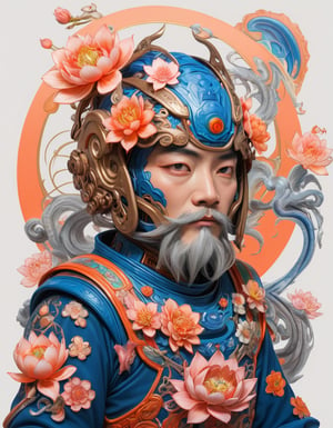 a beautiful rendition of astronaut,insanely detailed and intricate,Ásia traditional ratio,hypermaximalist,matte,cinematic,James  froud,ross tran,,LuxTechAI ,TransformersStyle 
Budha lotus pose barong goodness good  icon  samurai peony  Sakura
Garuda humongous  blue marine orange colours 
 Tattoo Japanese stile koi 