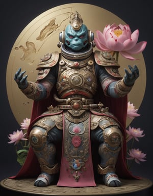 a beautiful rendition of astronaut,insanely detailed and intricate,Ásia traditional ratio,hypermaximalist,matte,cinematic,James  froud,ross tran,,LuxTechAI ,,monster ,TransformersStyle 
Budha lotus pose barong goodness good  icon  samurai peony  
Garuda humongous 