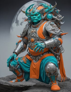 a beautiful rendition of astronaut,insanely detailed and intricate]silver   ratio,hypermaximalist,matte,cinematic,James  froud,ross tran,,LuxTechAI ,,monster ,TransformersStyle 
Budha lotus pose barong goodness good  icon  samurai green orange blue marine 