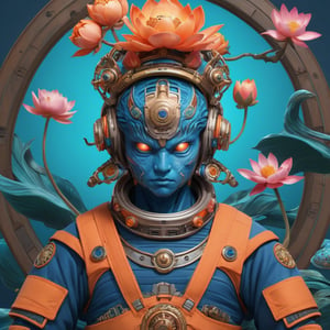 a beautiful rendition of astronaut,insanely detailed and intricate,Ásia traditional ratio,hypermaximalist,matte,cinematic,James  froud,ross tran,,LuxTechAI ,,monster ,TransformersStyle 
Budha lotus pose barong goodness good  icon  samurai peony  Sakura
Garuda humongous  blue marine orange colours