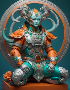 a beautiful rendition of astronaut,insanely detailed and intricate]silver   ratio,hypermaximalist,matte,cinematic,James  froud,ross tran,,LuxTechAI ,,monster ,TransformersStyle 
Budha lotus pose barong goodness good  icon  samurai green orange and
 blue marine 