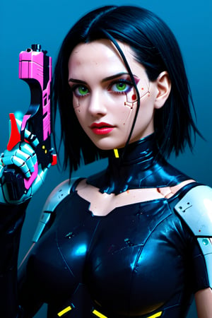 Close-up Portrait, Dynamic Pose, Alita Battleangel, Motoko Kusanagi, Rei Ayami, Fei Valentine (((Patlabor, Kite 1998, Jin-Roh: The Wolf Brigade, Armitage, Trigun, Akira anime aesthetics))), cyberpunk raining night, in the style of hyper-realistic atmospheres, mismatch skin, robotic parts, Frankenstein, dotted, sexy as hell, cybernetic enhancements, fenghua zhong, close up, light gold and dark emerald, 32k uhd,BlueSechiStyle_AnimagineXLv3-000015,Tekuho_Art_Style,SakimiStyleXL_v2.1,rebecca,Rebecca_(Cyberpunk) ,Cyberpunk geisha,shards,zavy-cbrpnk,nodf_xl