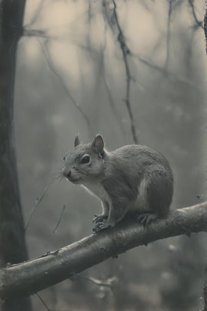 a squirrel sitting on a branch of a tree