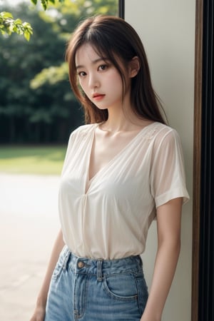 HDR,UHD,8K,Highly detailed,best quality,masterpiece,masterpiece,best quality,realistic,
1girl,summer shirt,
white skin,
Studio lighting,(EOS R8,50mm,F1.2,8K,RAW photo,frontlight,(((masterpiece))), ((the best quality, super fine illustrations,)), ((very delicate light)), ((fine lighting,very fine 8KCG wallpapers)),,