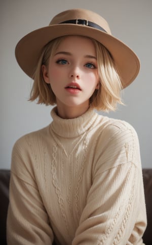 score_9, score_8_up, score_7_up, score_6_up, score_5_up, score_4_up,
BREAK 
1girl, solo, looking at viewer, short hair, blue eyes, blonde hair, hat, solo focus, tongue, tongue out, sweater, realistic, reference inset, photo inset