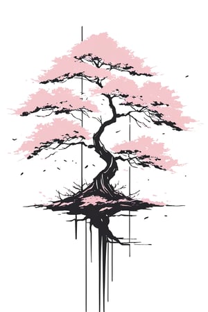 low details, high quality, beautiful, awesome, coloring page, minimal draw, rural tokyo, sakura tree, only black lines, white background, epic draw, simple, no color.