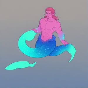 ((best quality)), ((masterpiece)), (detailed), ((perfect face)), male, full bodies, body builder men, huge muscular, european handsome face, two cheerful mermen are swimming, two merfolks, adult, long hair, lean and muscular body, finned ears, fins, tail glows slightly with luminous scales, very long mermaid tails, bioluminescent, markings along his body,watercolor, multicolor, perfect light,watercolor \(medium\),,<lora:659095807385103906:1.0>