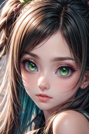 girl, close up, green eyes, BrgEy 