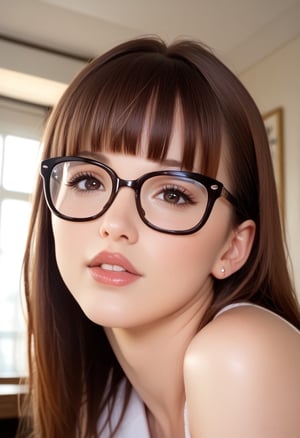 Hyperrealistic art Hyperrealistic art Hyperrealistic art score_9, score_8_up, score_7_up, score_6_up, score_5_up, , BREAK
, eimiFukada, ,
1girl, bangs, black-framed eyewear, blunt bangs, brown hair, glasses, indoors, lips, looking at viewer . Extremely high-resolution details, photographic, realism pushed to extreme, fine texture, incredibly lifelike