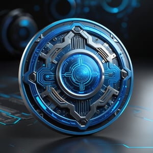 Design a badge with a futuristic, high-tech aesthetic. Use metallic colors like silver and blue, and include elements like circuit board patterns, glowing lines, and digital textures to reflect the cutting-edge technology behind tensor computations.