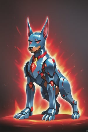  a robotic doberman pinscher robot with a sleek metallic body, glowing red eyes,a relentless force that would stop at nothing to fulfill its twisted mission.
,DonMM3l4nch0l1cP5ych0,mkup,anime