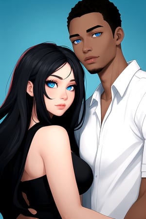 black couple with blue eyes