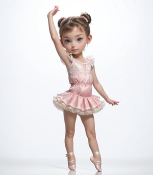 (child face), toddler, loli, short legs, short arms, masterpiece, best_quality, highres, very_detailed, score_9_up, score_8_up, score_7_up, 1girl, solo, (child:1.5), toddler, ballerina, dancing, white_background