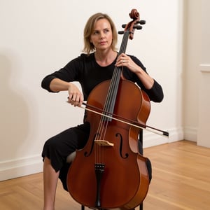 Charlize Terron plays the cello