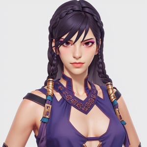 Detailed, Masterpiece, Realistic, Small eyes, silky hair, side braid, Slender body, Detailed face, Sexy Clothing, Light clothing,Nintendo,Ps5, 
makeup face, small mouth, thin nose