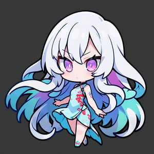 masterpiece, best quality 1.2, Create a chibi anime a half snake girl with long flowing hair and a determined expression. She is wearing a stylish dress chinese.PNG background chinese theme. full body. 1 person. full color. vivid colors.