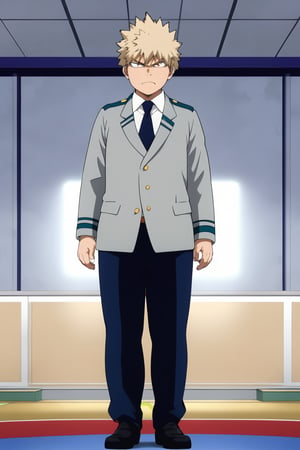 Source_Anime, Anime Art, zPDXL2, zPDXLxxx, ASCII1boy, intricately detailed, detailed background, detailed shading, detailed lighting, 8k wallpaper, detailed face, detailed body,((full shot, full body, full body shot)), full body, 1boy, (Bakugo_uniform, school_uniform, grey_jacket long_sleeves, white_shirt red_necktie), full body, angry face, angry face, looking down, mouth open, Angry expression, full body, anime style bright skin, male focus, perfect hands, perfect eyes, attractive, seductive, BREAK. inside, gym room,