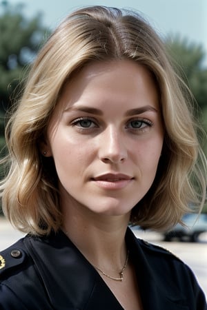 A photo portrait of a 27 years old blonde female FBI special agent during summer 1968