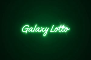 Create a logo in Neo green color style with Text "GalaxyLotto" in white background and border, very futuristic and artistic, and border, 1080 resolution,highest quality.,LogoMinimalist