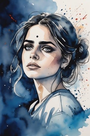 (masterpiece, high quality, 8K, high_res), ((handpainted, ink lines and watercolor wash)), 
Let's create a breathtakingly beautiful illustration that depict phrase \Even if the whole world hates and despises you, I will still always be on your side\.
Illustration should be about beautiful woman who says that phrase, picture should be melodramatic, abstract, romantic, melancholic, inspire. 
Picture should be extremely detailed, extremely realistic, neatly drawn, ,artint,Sports ,Indian girl ,Modern 