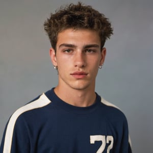 19 years old man, gq, handsome, caucasian, ashkenazi jew, Israelite, mature, brown hair, curly hair, wavy hair, scruffy face, very hairy, y2k fashion, peircing, bully, jock, Danny Deferrari, clean shaved, yearbook photo, dsquared, hot, defined jawline, male model, Gen Z, soft lighting, skater boy, cool, senior highscool, thick eyebrows, hot, 2000s,

8k, cinematic lighting, very dramatic, very artistic, soft aesthetic, innocent, realistic, masterpiece, ((perfect anatomy): 1.5), best resolution, maximum quality, UHD, life with detail, analog