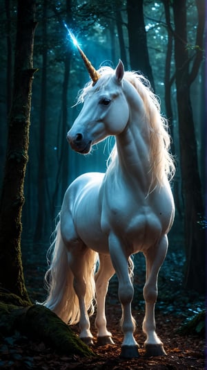 A fantasy illustration of a glowing unicorn in a moonlit forest, its mane and tail flowing with radiant energy.

photo,surreal,creative,artistic,landscape,realistic