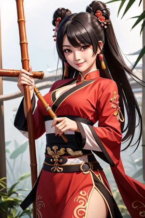 Character: Hu Tao from Genshin ImpactImage Quality: Exquisite 8KExpression: SmilingStyle: Sexy, Loli, CuteElements:Outfit: Hu Tao's typical outfit from Genshin Impact, featuring her iconic red and black color scheme.Expression: Smiling, showcasing her lively and cute demeanor.Pose: Choose one of her classic in-game poses, such as holding her weapon in an attack or ready stance.Weapon: Her signature weapon, the "Staff of Homa".Background: Set in Liyue, particularly places she frequently appears, like Wangshu Inn or a bamboo forest.