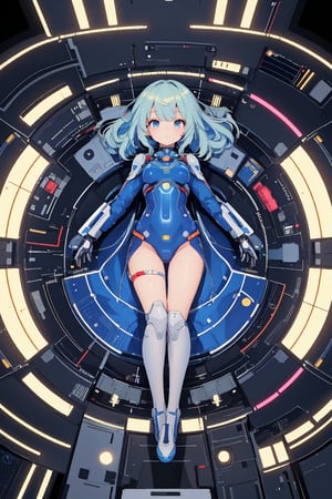 very clear and precise images, an Android girl, very cute, (lying:1.2), inside a space ship, Super cool, Super precise, Super complex, Super machine, Super-competent, Super-technological, Super futuristic, (official illustration:1.3), (masterpiece:1.3), ((highest quality, 16k, ultra-detailed, super-detail)), perfect anatomy