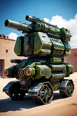 (cyberpunk:1.4), (3d rendering:1.4), (Self-propelled anti-aircraft hadron particle cannon:1.4), belong to frontier planet defense force, (fully armed:1.4), (super cool:1.4), (multifunction:1.4), (superb detail:1.4), (Incredibly clear:1.4), (perfect composition:1.4), (The best work ever:1.4), (masterpiece:1.4), ((highest quality, 16k, ultra-detailed, photo-realistic, super-realism))