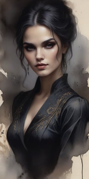 aesthetic dark art, oil painting, amazing quality, masterpiece, best quality, highres, breathtaking, breathtaking and beautiful woman, Draculangelica, close_up low angle, ornate dress, perfecteyes, portraitart,portrait art style, dim light, low-key,Expressiveh,concept art,dark theme,oil paint,Extremely Realistic,art by sargent,charcoal \(medium\)