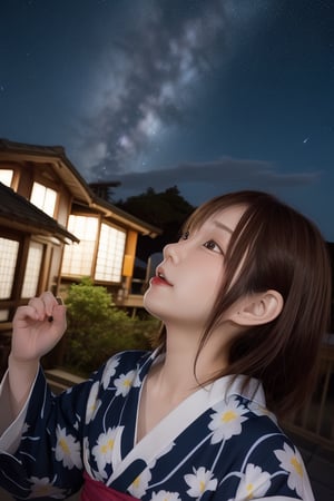 mikas
A cute girl in a yukata looking up at the night sky on Tanabata night